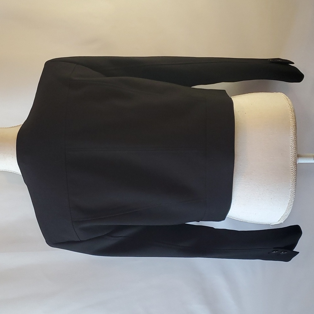 White House Black Market LS Double Breasted Button Cropped Blazer Black Size 10 - Picture 3 of 8
